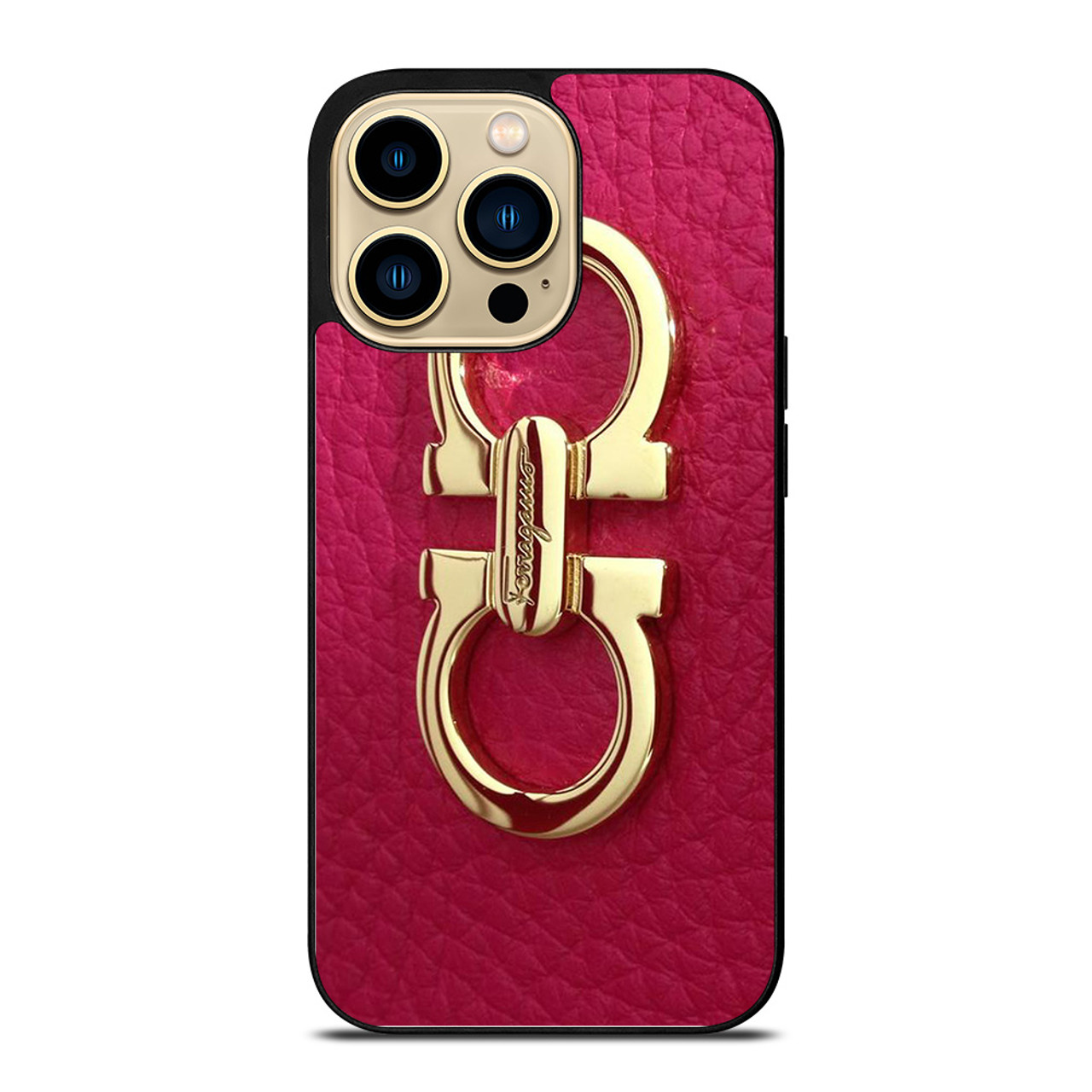 SALVATORE FERRAGAMO LOGO MAGENTA iPhone 14 Pro Case Cover